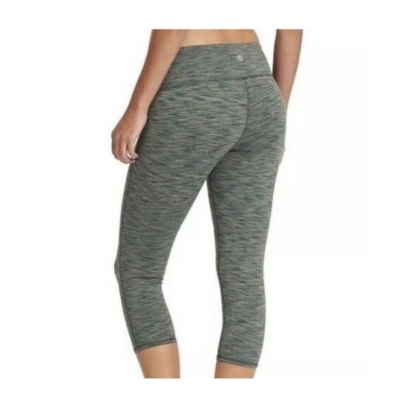 Athleta Pants - Athleta Chaturanga Yoga Pants Cropped Leggings XS Green Spacedye Stretch Womens